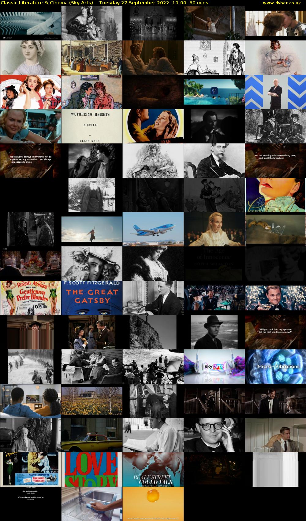 Classic Literature & Cinema (Sky Arts) Tuesday 27 September 2022 19:00 - 20:00
