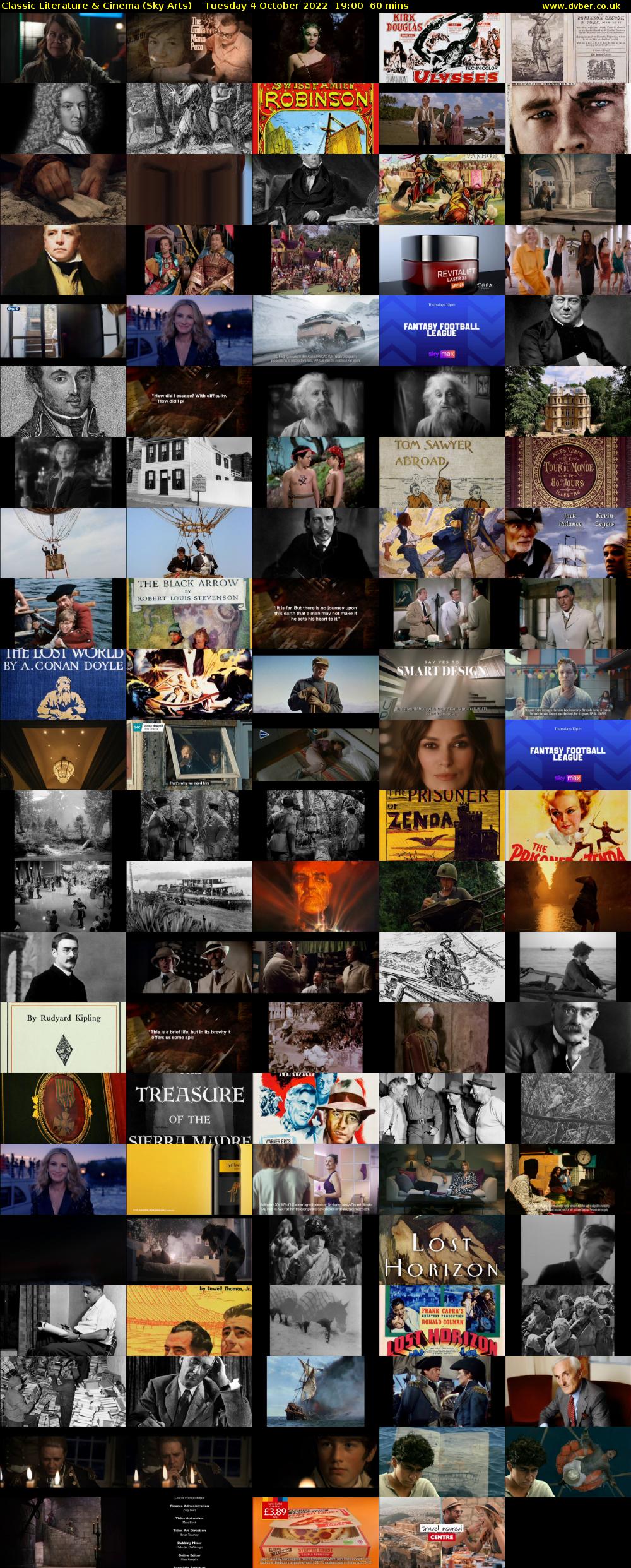 Classic Literature & Cinema (Sky Arts) Tuesday 4 October 2022 19:00 - 20:00