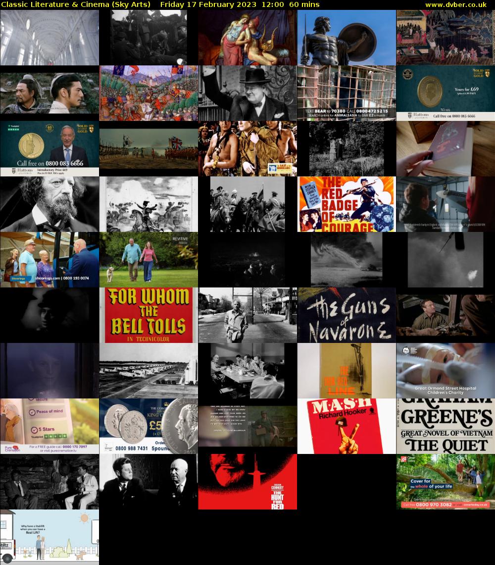 Classic Literature & Cinema (Sky Arts) Friday 17 February 2023 12:00 - 13:00