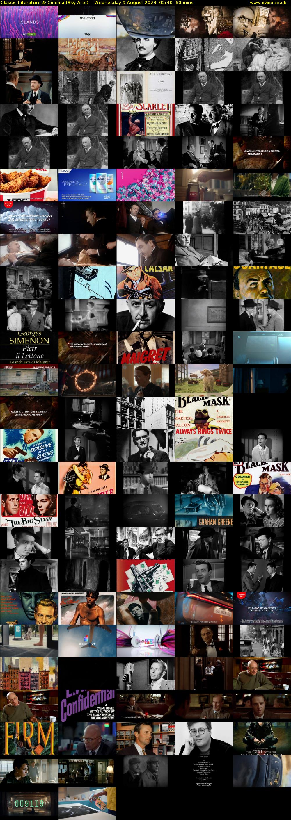 Classic Literature & Cinema (Sky Arts) Wednesday 9 August 2023 02:40 - 03:40