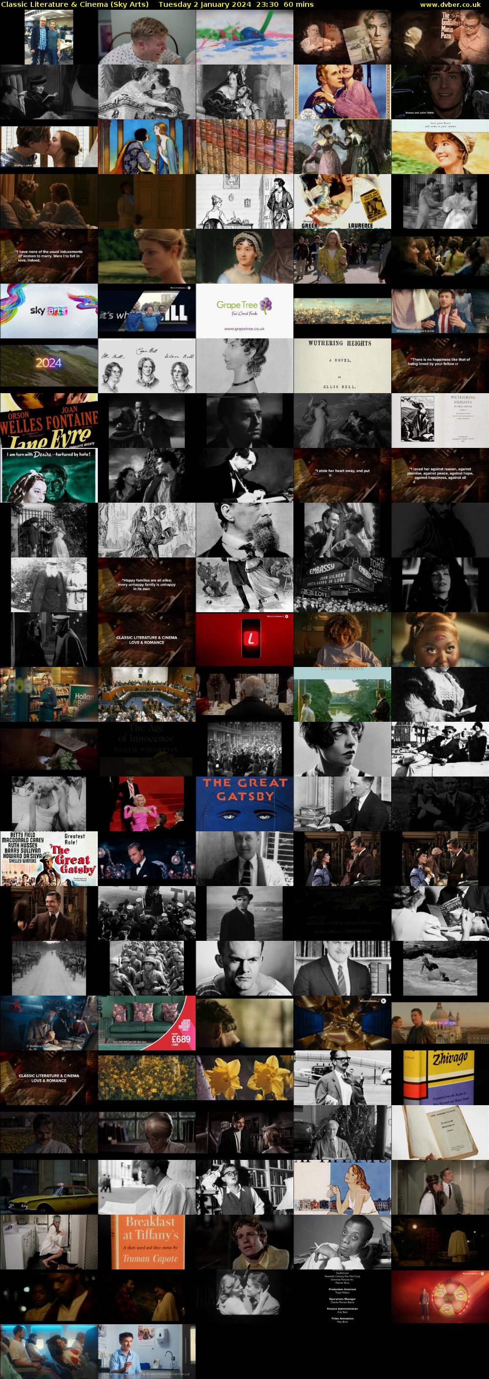 Classic Literature & Cinema (Sky Arts) Tuesday 2 January 2024 23:30 - 00:30