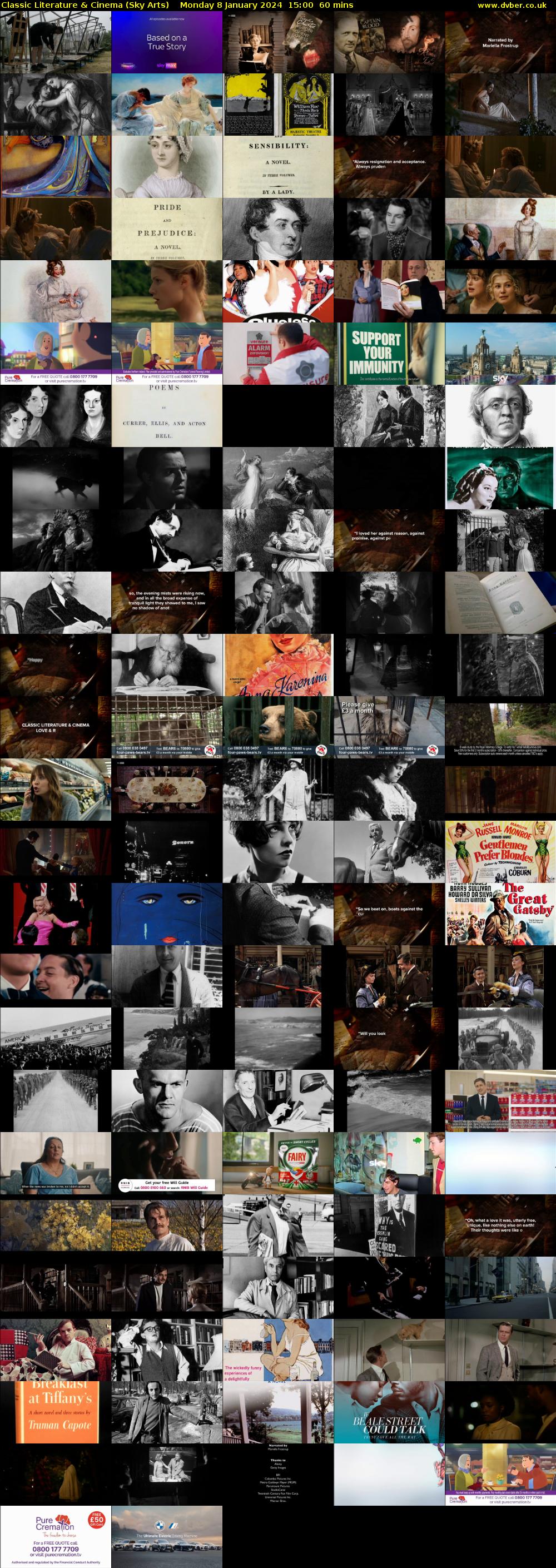 Classic Literature & Cinema (Sky Arts) Monday 8 January 2024 15:00 - 16:00
