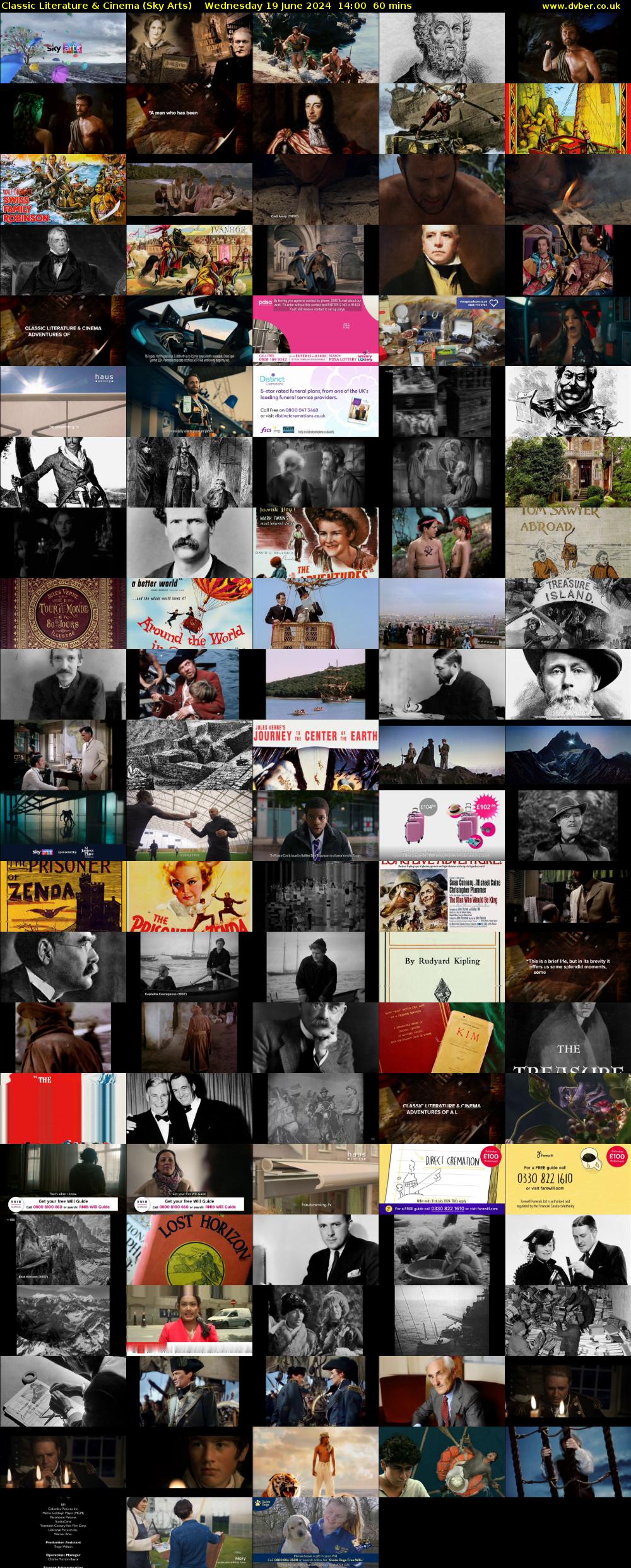 Classic Literature & Cinema (Sky Arts) Wednesday 19 June 2024 14:00 - 15:00