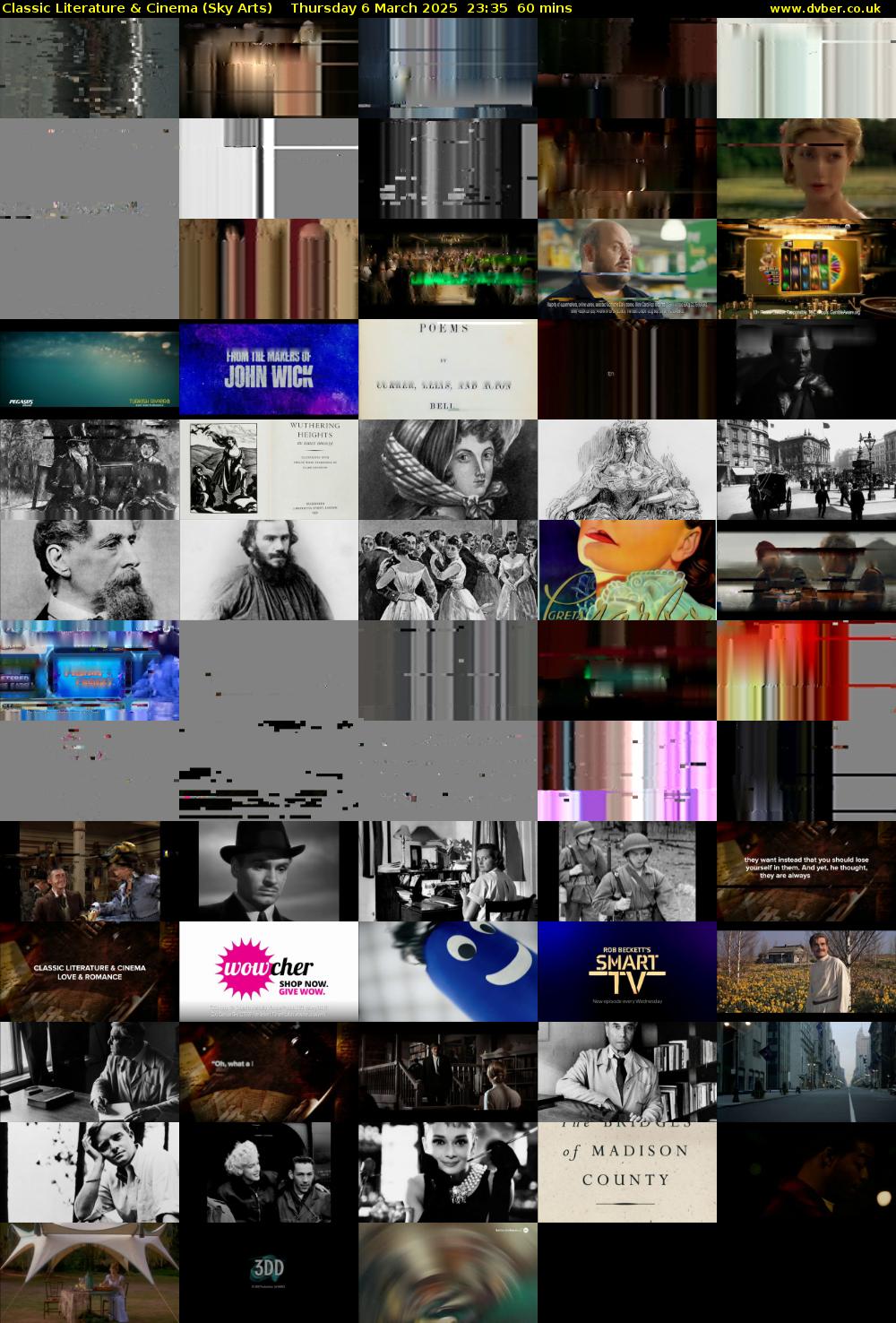 Classic Literature & Cinema (Sky Arts) Thursday 6 March 2025 23:35 - 00:35