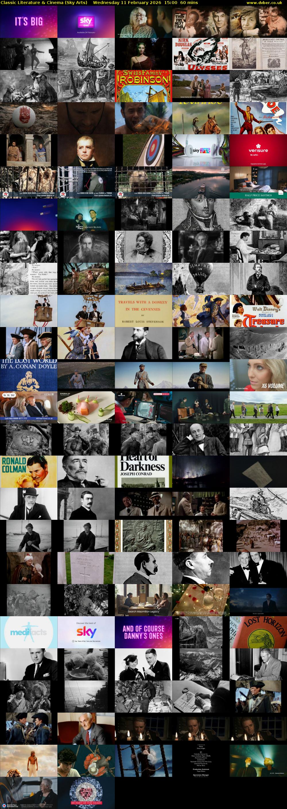 Classic Literature & Cinema (Sky Arts) Wednesday 11 February 2026 15:00 - 16:00