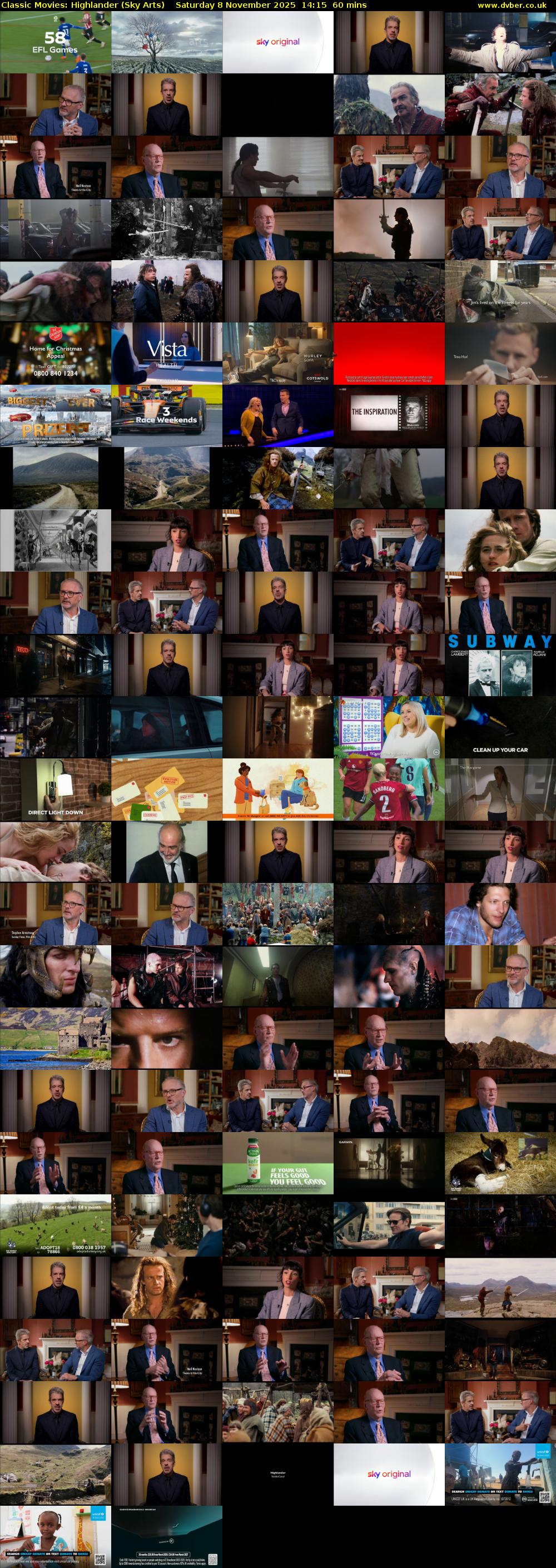 Classic Movies: Highlander (Sky Arts) Saturday 8 November 2025 14:15 - 15:15