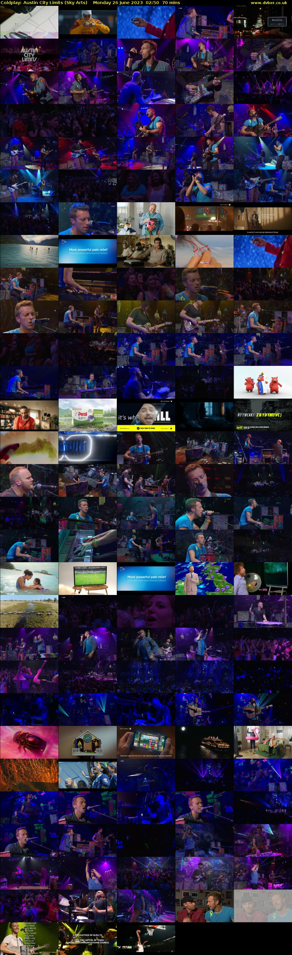 Coldplay: Austin City Limits (Sky Arts) Monday 26 June 2023 02:50 - 04:00