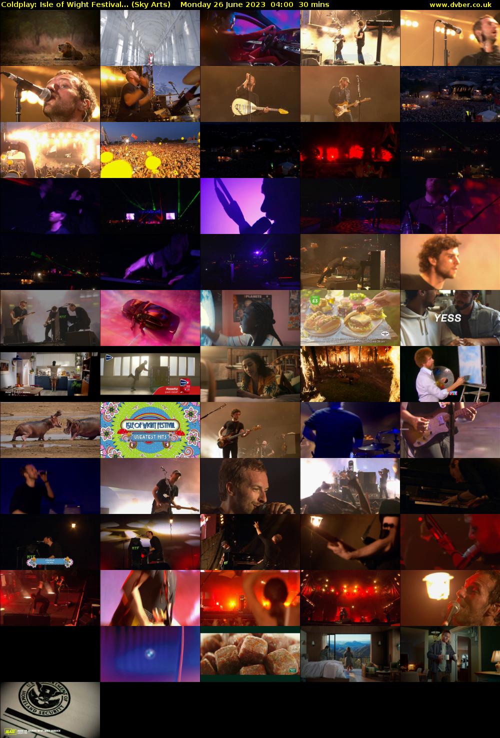 Coldplay: Isle of Wight Festival... (Sky Arts) Monday 26 June 2023 04:00 - 04:30