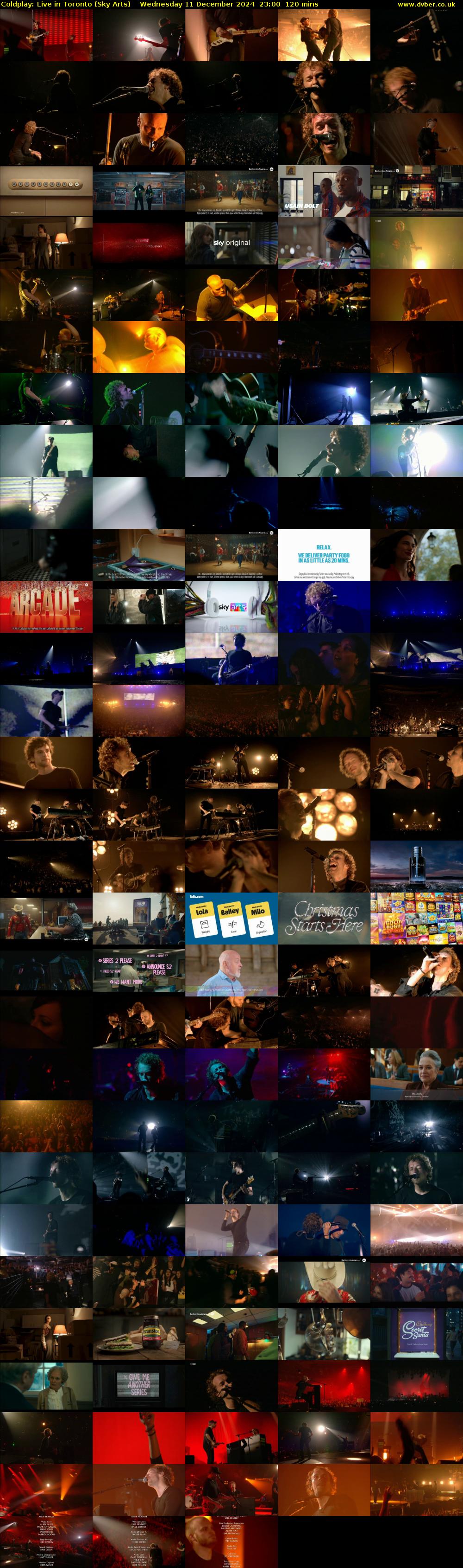 Coldplay: Live in Toronto (Sky Arts) Wednesday 11 December 2024 23:00 - 01:00