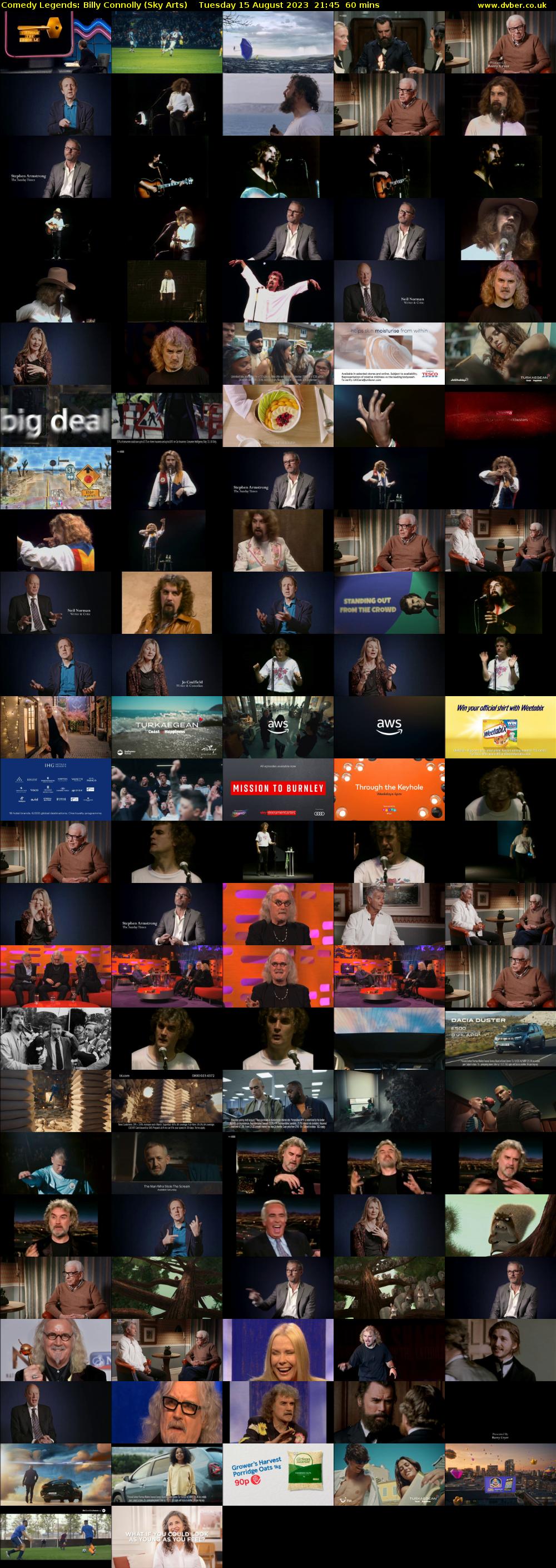 Comedy Legends: Billy Connolly (Sky Arts) Tuesday 15 August 2023 21:45 - 22:45