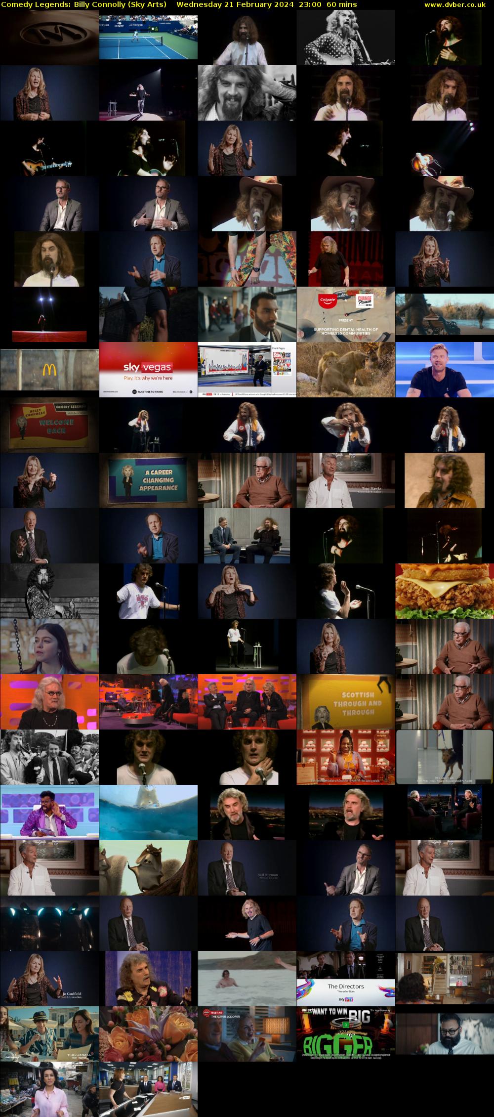 Comedy Legends: Billy Connolly (Sky Arts) Wednesday 21 February 2024 23:00 - 00:00