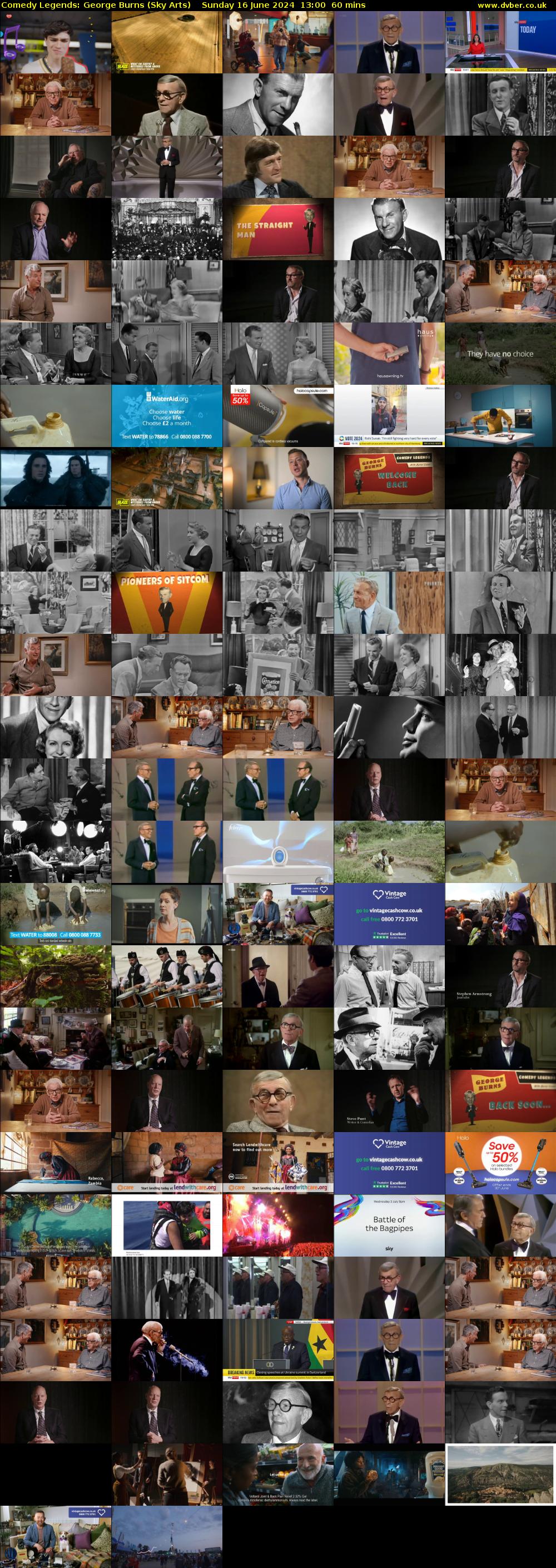 Comedy Legends: George Burns (Sky Arts) Sunday 16 June 2024 13:00 - 14:00