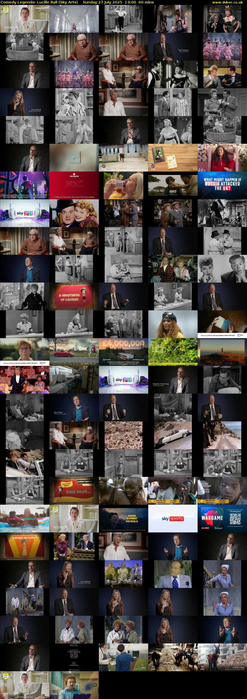 Comedy Legends: Lucille Ball (Sky Arts) Sunday 27 July 2025 13:00 - 14:00