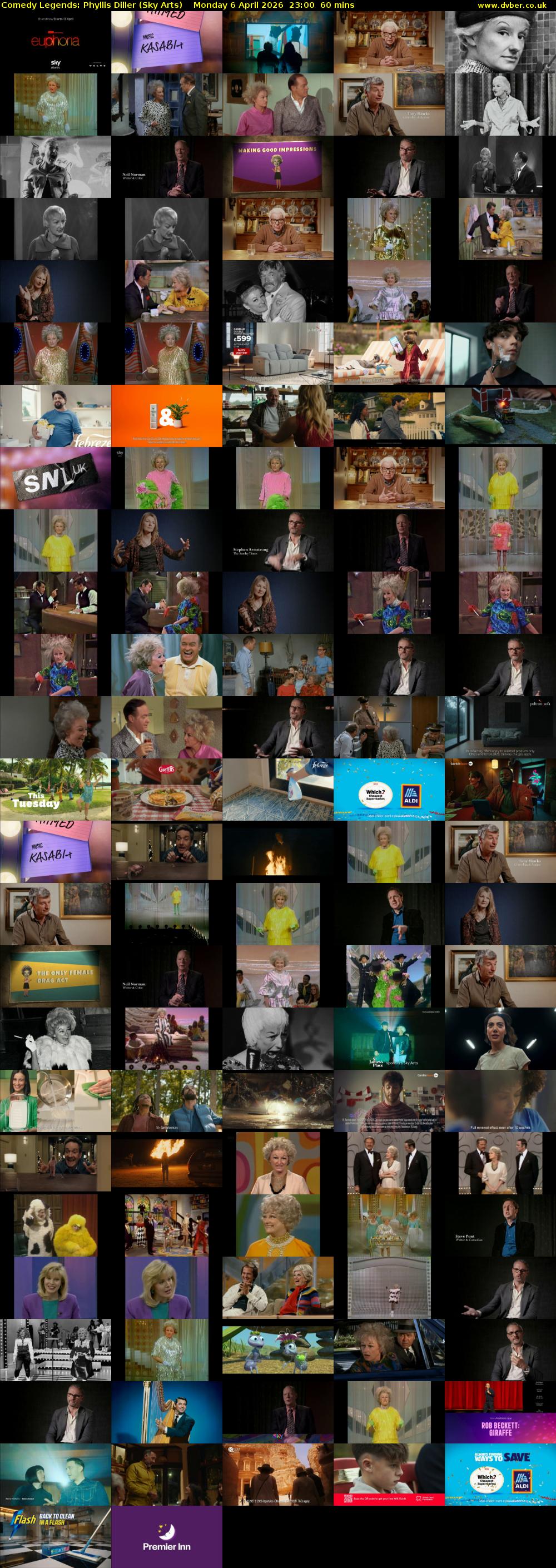 Comedy Legends: Phyllis Diller (Sky Arts) Monday 6 April 2026 23:00 - 00:00