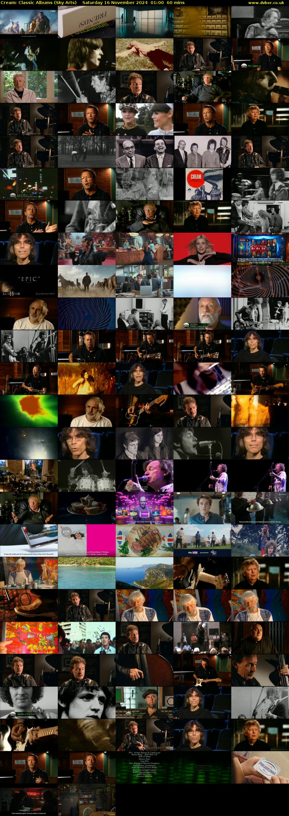 Cream: Classic Albums (Sky Arts) Saturday 16 November 2024 01:00 - 02:00