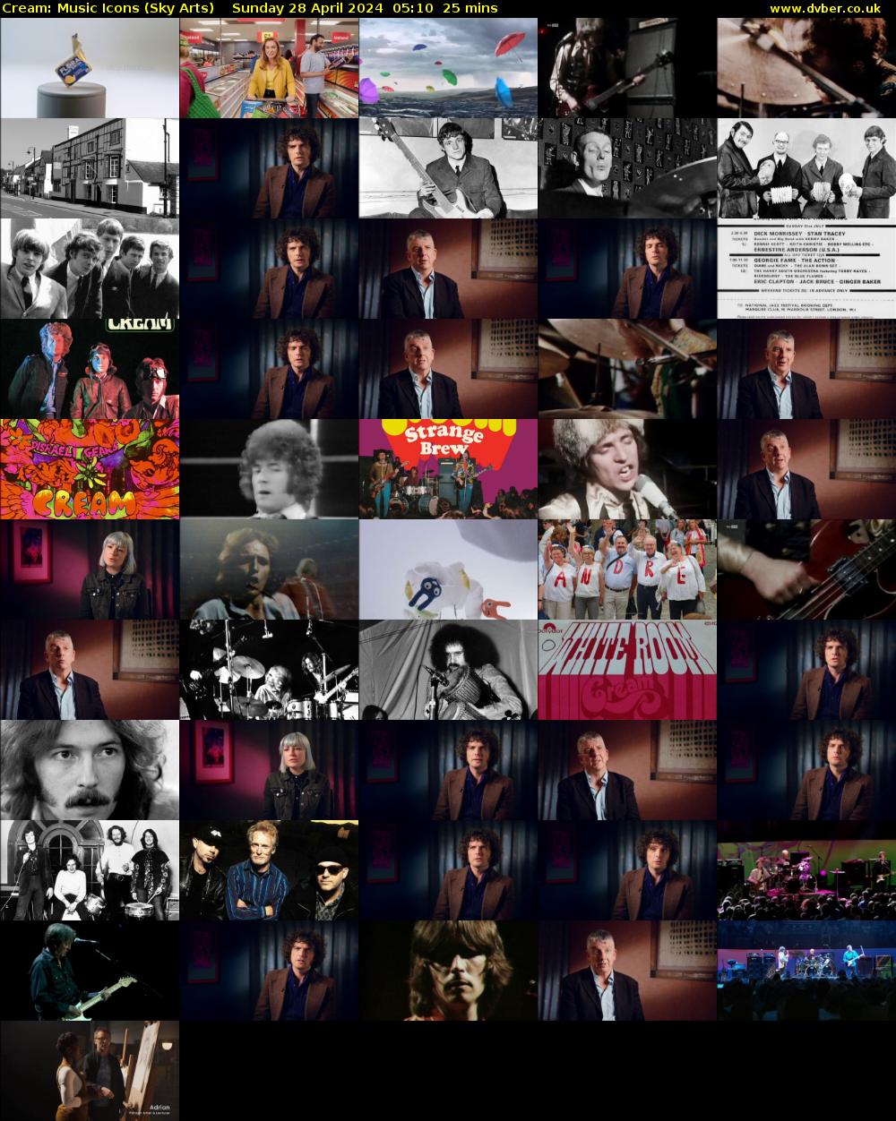 Cream: Music Icons (Sky Arts) Sunday 28 April 2024 05:10 - 05:35