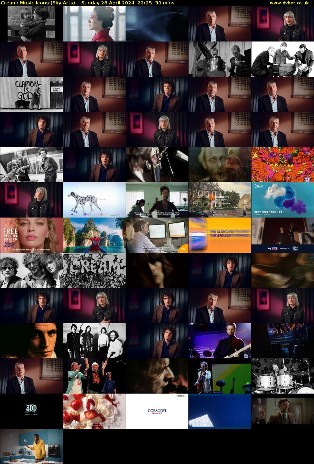Cream: Music Icons (Sky Arts) Sunday 28 April 2024 22:25 - 22:55