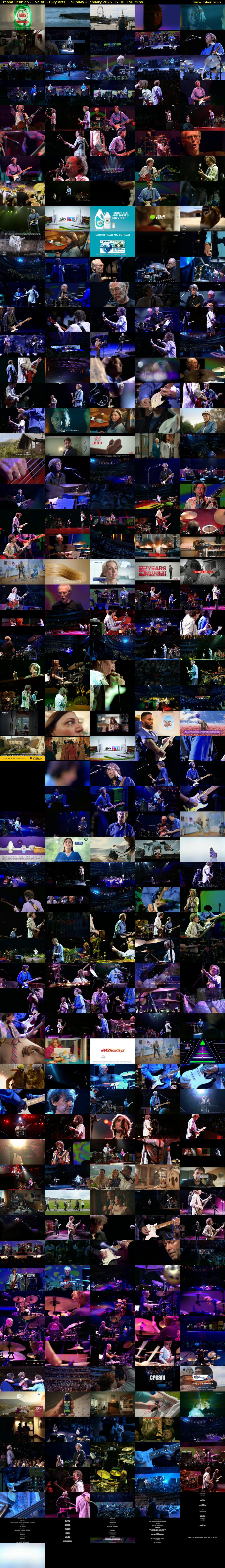 Cream: Reunion - Live At... (Sky Arts) Sunday 4 January 2026 17:30 - 20:00