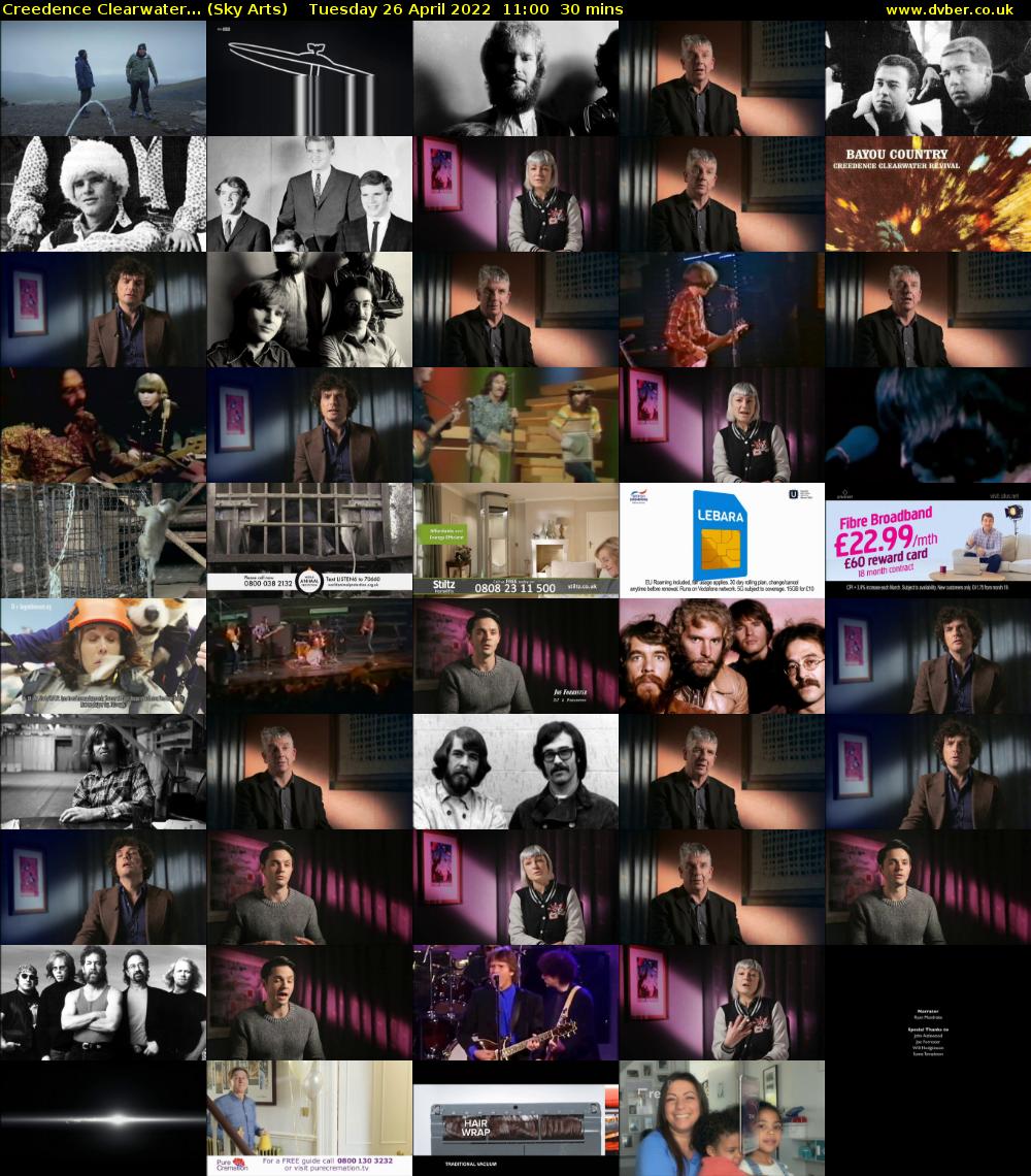 Creedence Clearwater... (Sky Arts) Tuesday 26 April 2022 11:00 - 11:30