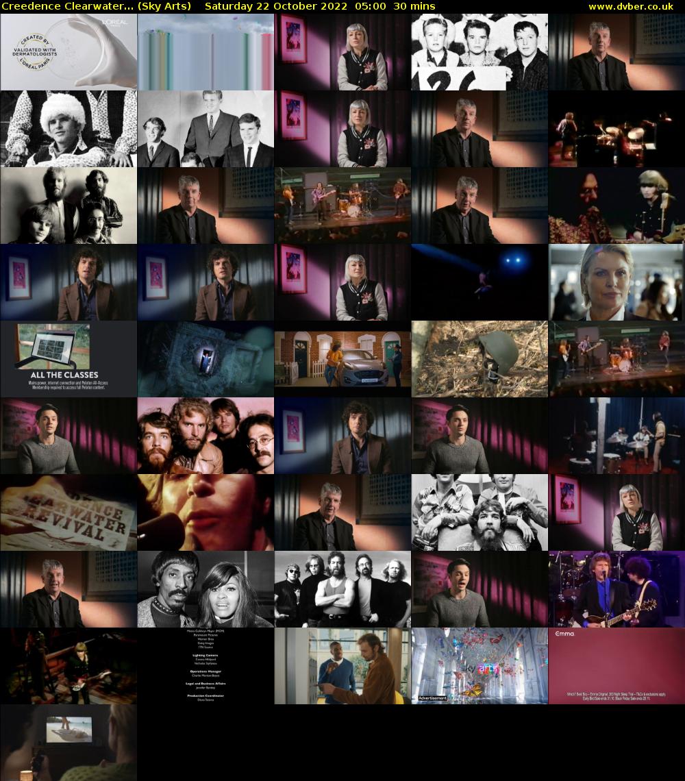 Creedence Clearwater... (Sky Arts) Saturday 22 October 2022 05:00 - 05:30