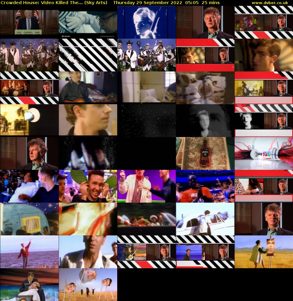 Crowded House: Video Killed The... (Sky Arts) Thursday 29 September 2022 05:05 - 05:30
