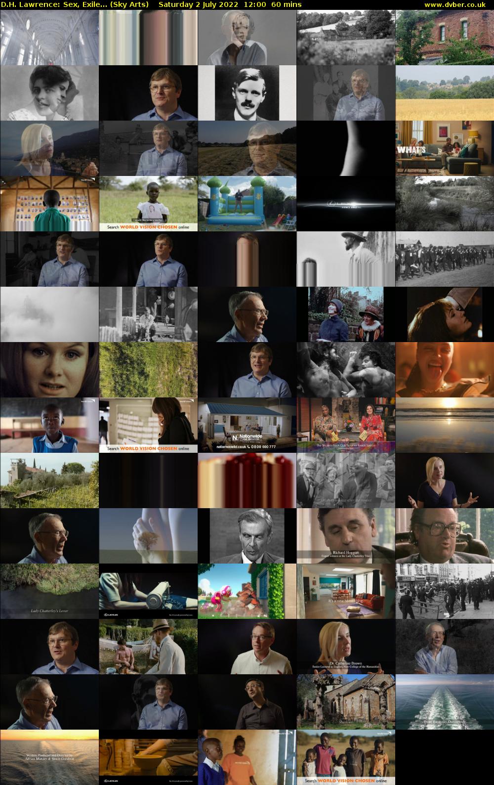 D.H. Lawrence: Sex, Exile... (Sky Arts) Saturday 2 July 2022 12:00 - 13:00