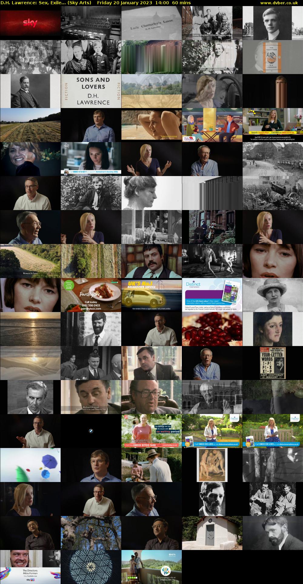 D.H. Lawrence: Sex, Exile... (Sky Arts) Friday 20 January 2023 14:00 - 15:00