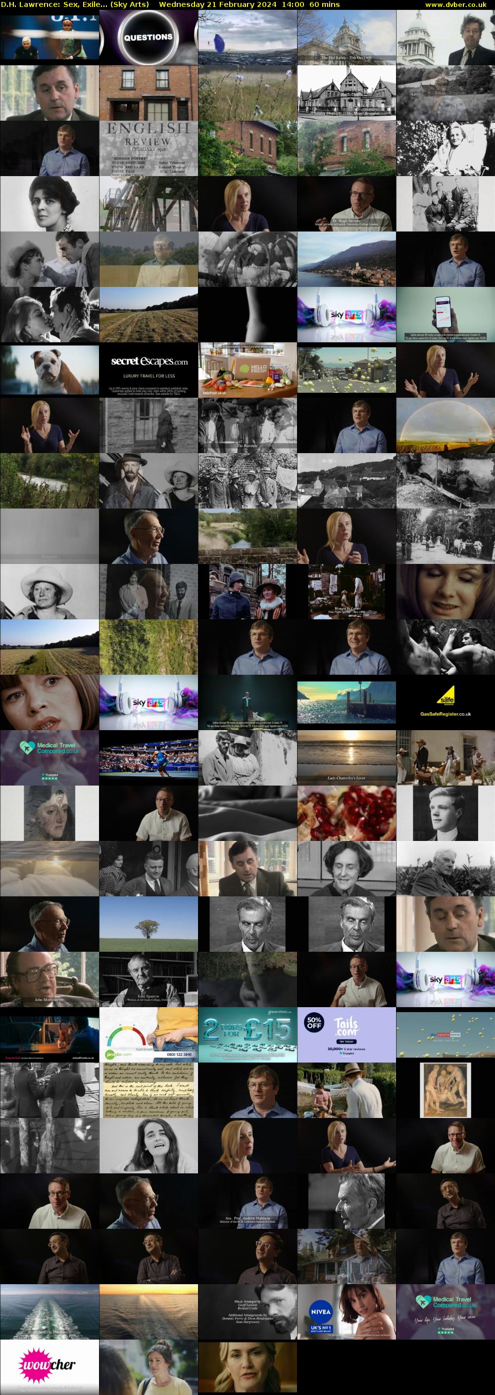 D.H. Lawrence: Sex, Exile... (Sky Arts) Wednesday 21 February 2024 14:00 - 15:00