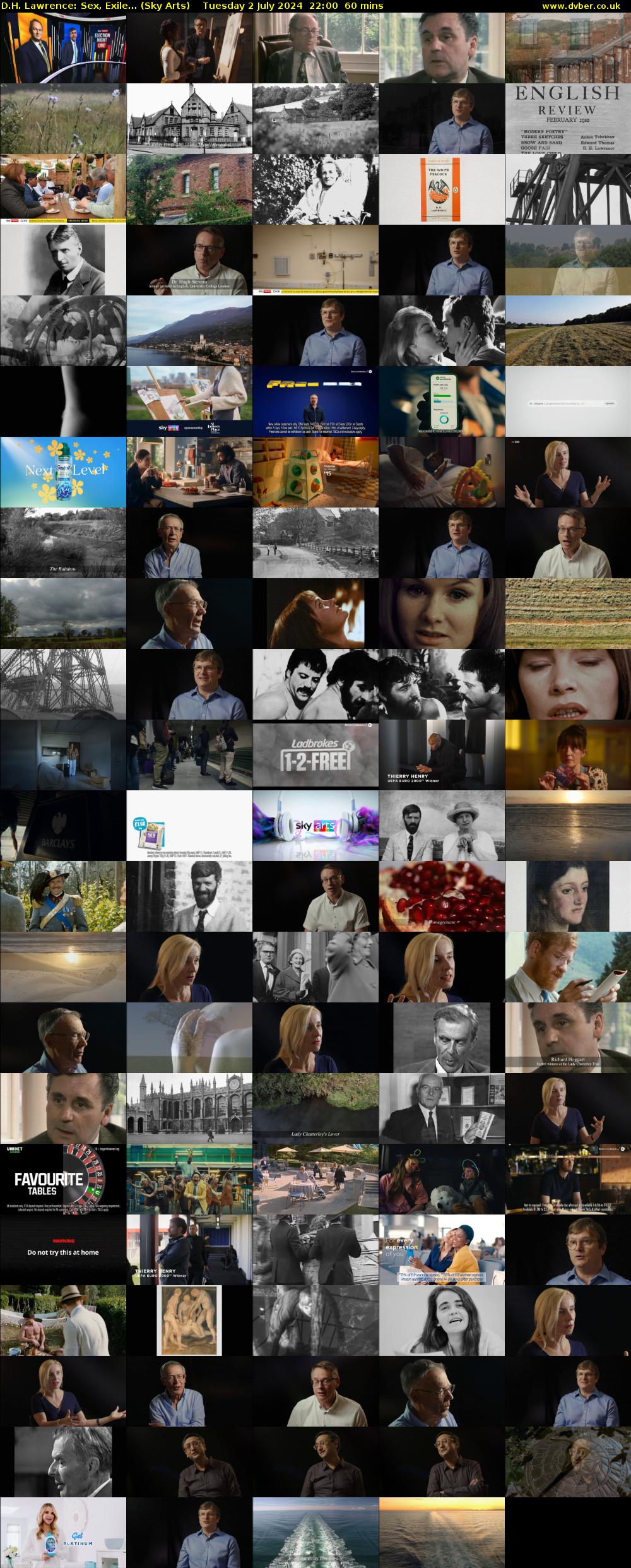 D.H. Lawrence: Sex, Exile... (Sky Arts) Tuesday 2 July 2024 22:00 - 23:00