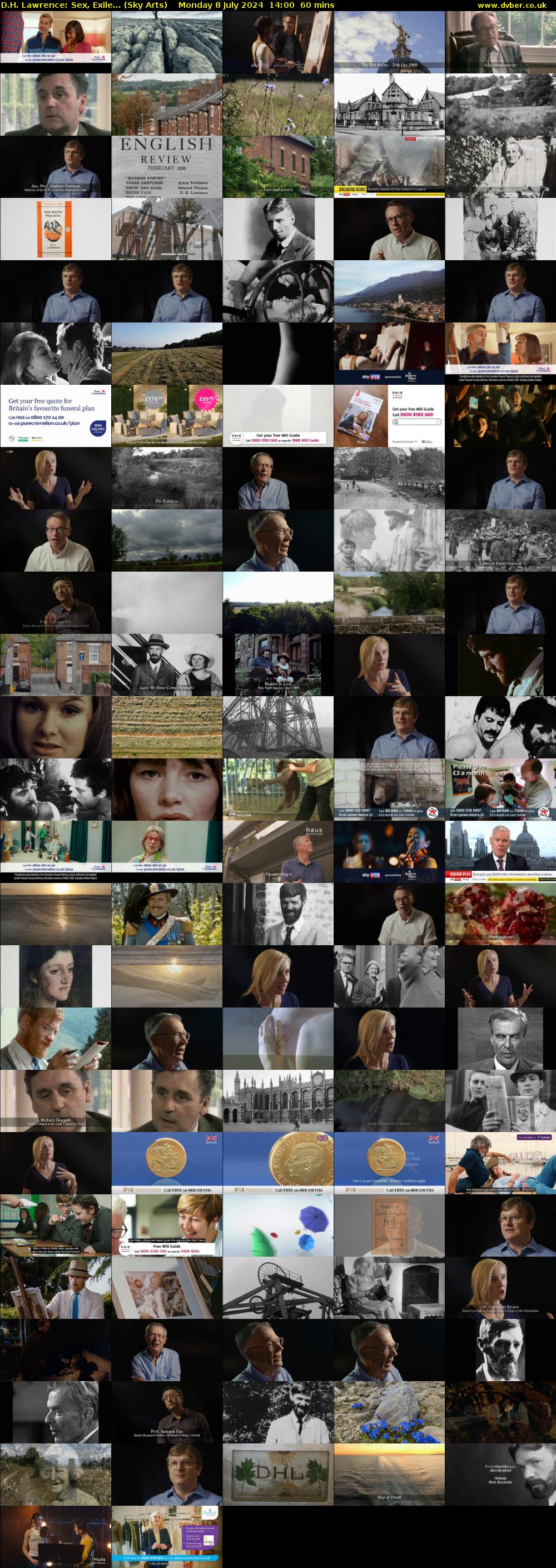 D.H. Lawrence: Sex, Exile... (Sky Arts) Monday 8 July 2024 14:00 - 15:00