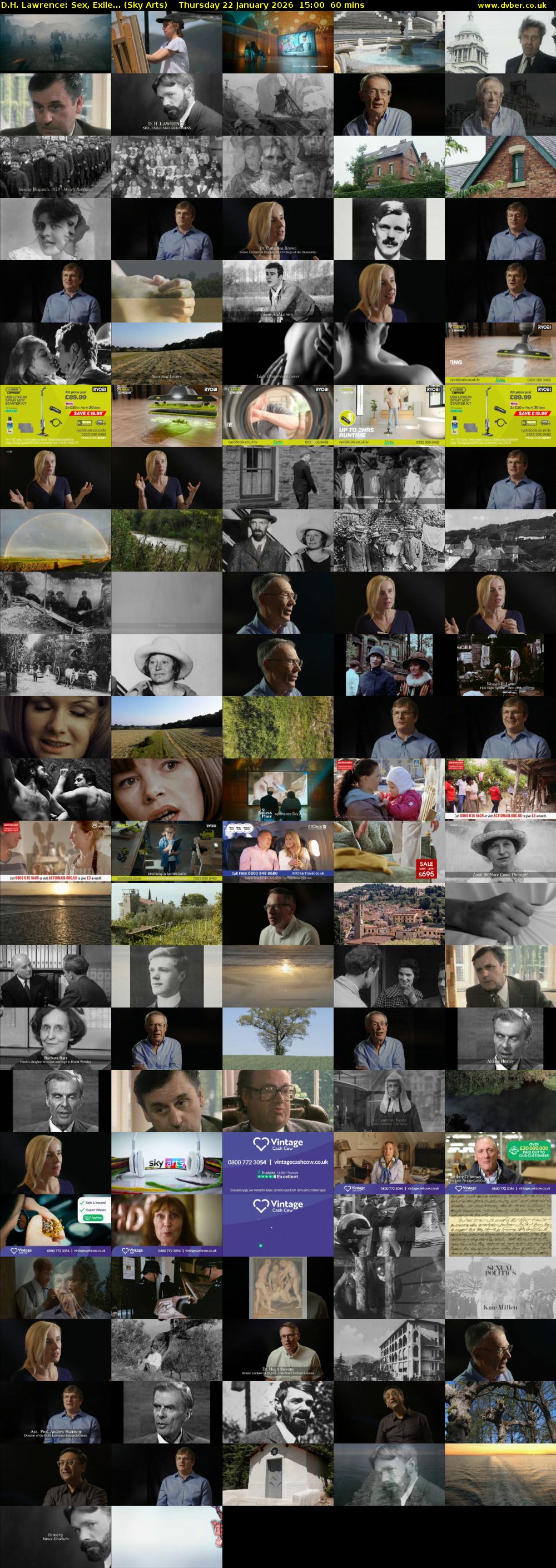 D.H. Lawrence: Sex, Exile... (Sky Arts) Thursday 22 January 2026 15:00 - 16:00