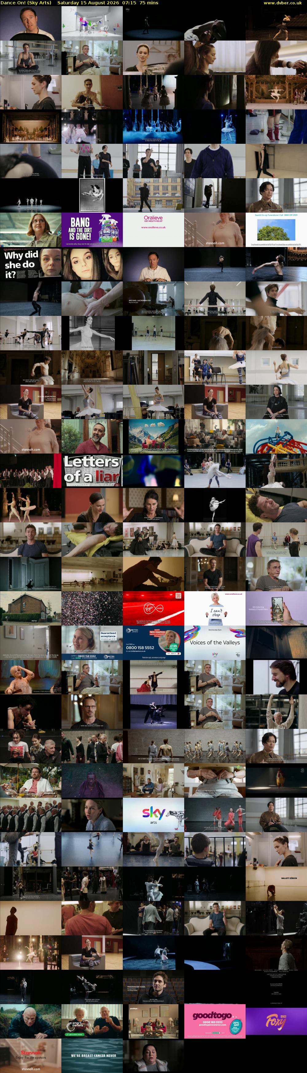 Dance On! (Sky Arts) Saturday 15 August 2026 07:15 - 08:30