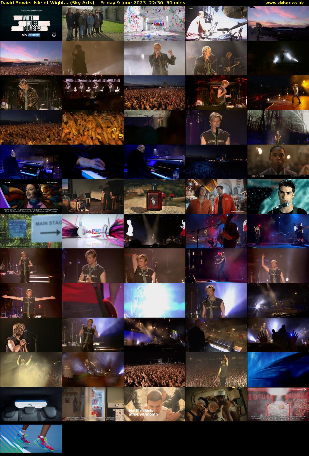 David Bowie: Isle of Wight... (Sky Arts) Friday 9 June 2023 22:30 - 23:00