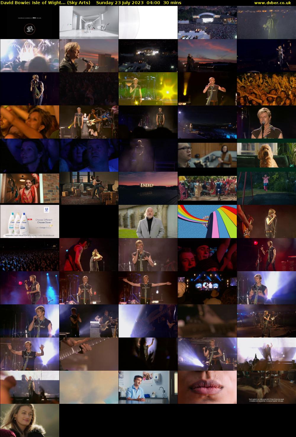 David Bowie: Isle of Wight... (Sky Arts) Sunday 23 July 2023 04:00 - 04:30