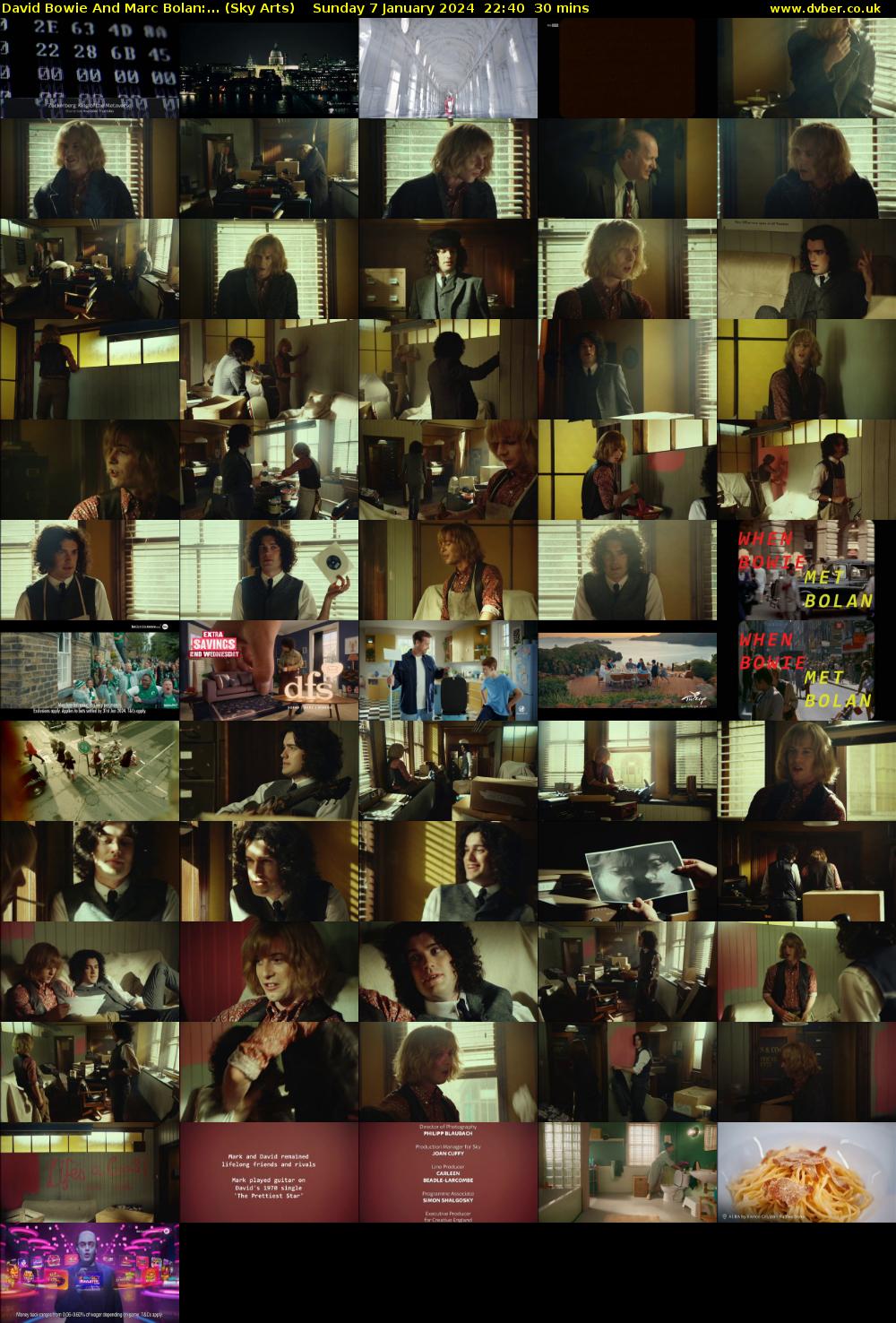 David Bowie And Marc Bolan:... (Sky Arts) Sunday 7 January 2024 22:40 - 23:10