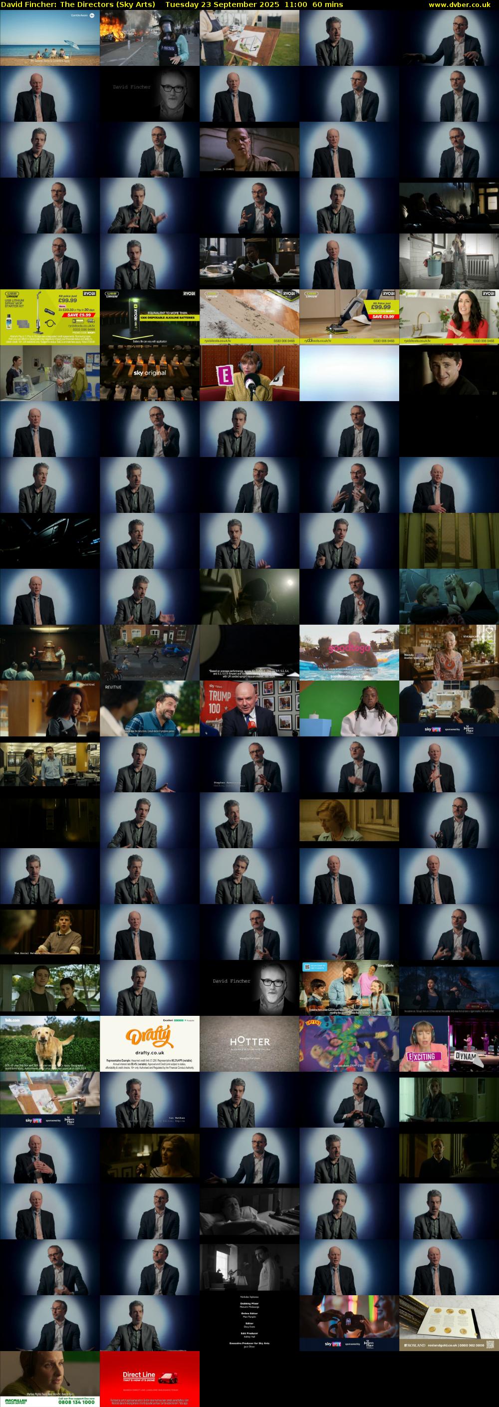 David Fincher: The Directors (Sky Arts) Tuesday 23 September 2025 11:00 - 12:00