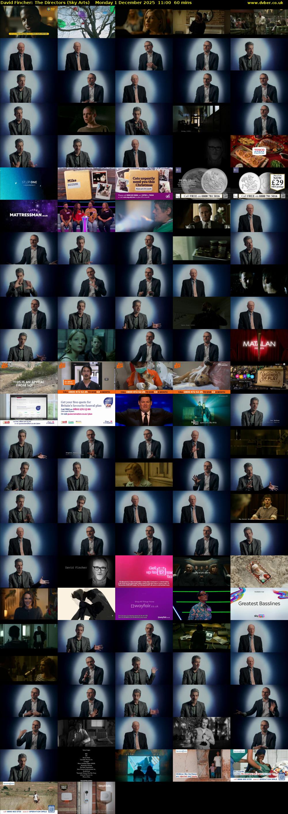 David Fincher: The Directors (Sky Arts) Monday 1 December 2025 11:00 - 12:00