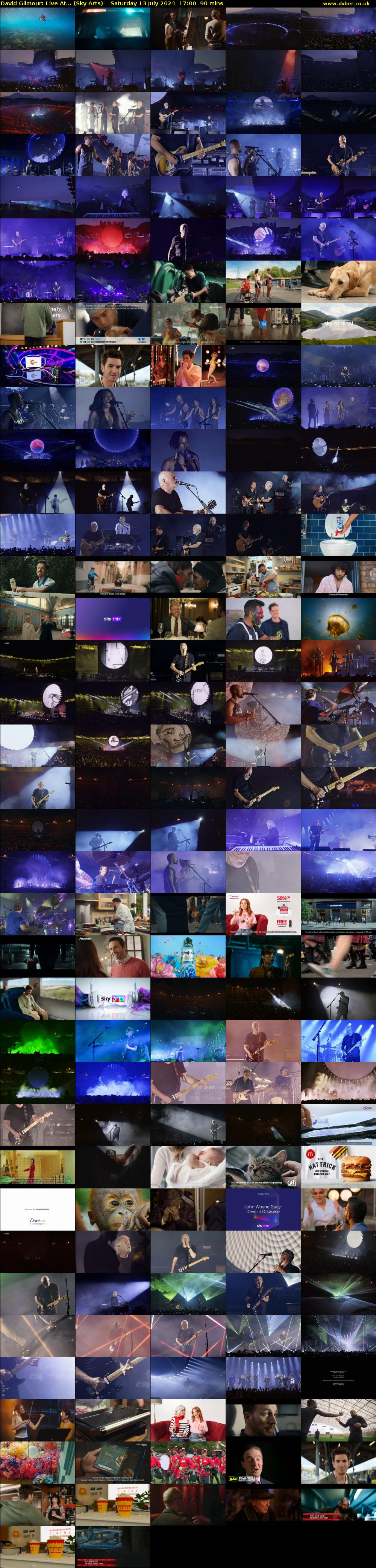 David Gilmour: Live At... (Sky Arts) Saturday 13 July 2024 17:00 - 18:30