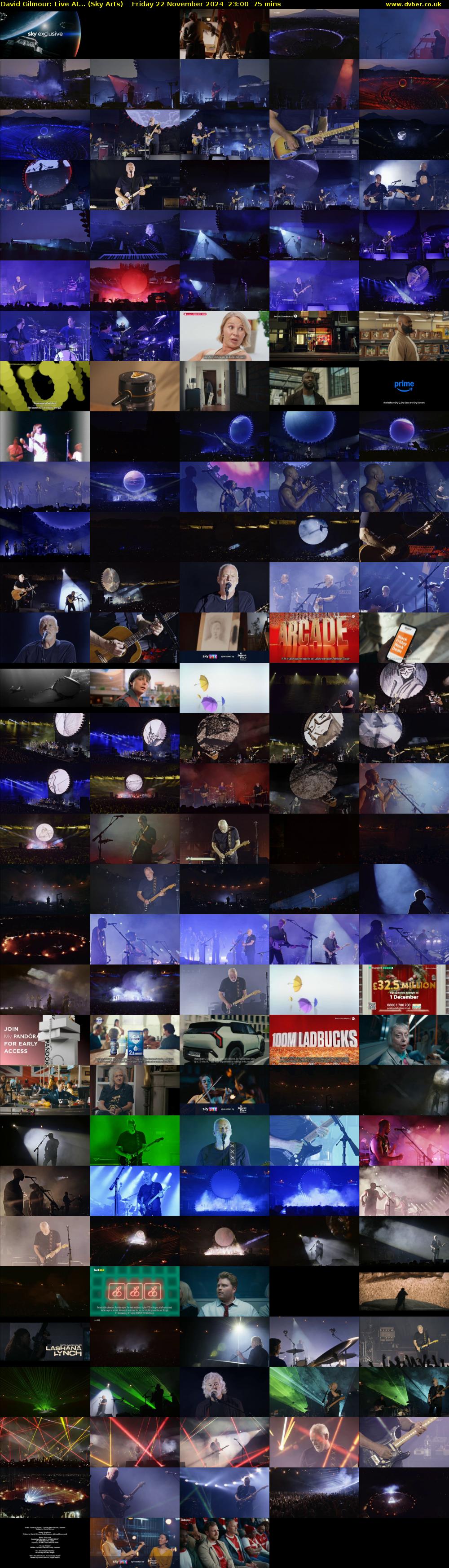 David Gilmour: Live At... (Sky Arts) Friday 22 November 2024 23:00 - 00:15