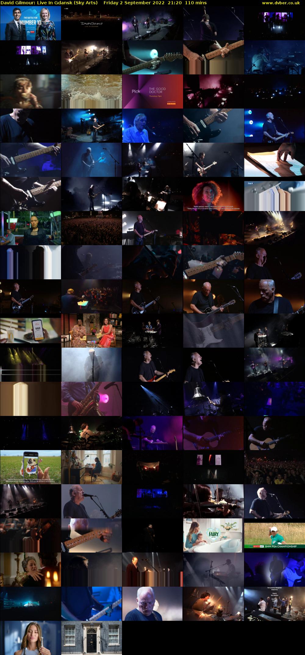 David Gilmour: Live In Gdansk (Sky Arts) Friday 2 September 2022 21:20 - 23:10