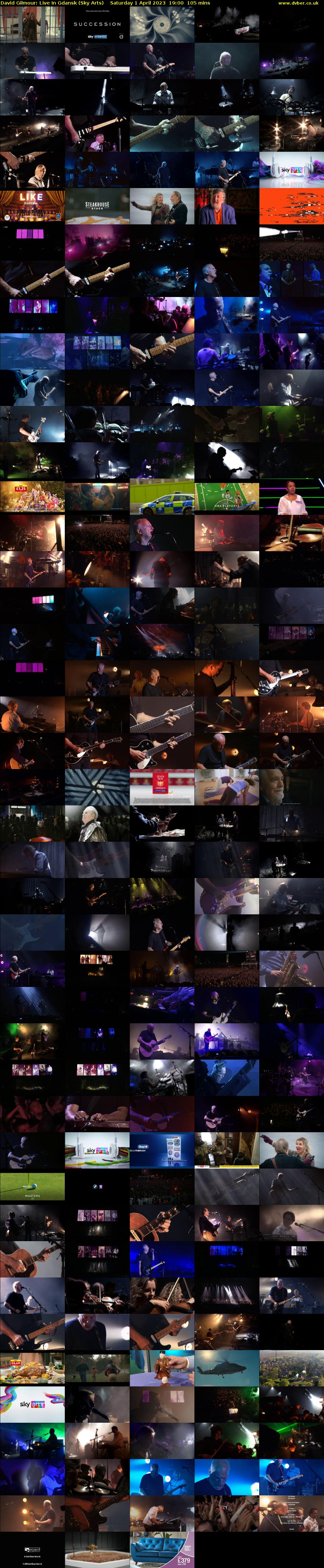 David Gilmour: Live In Gdansk (Sky Arts) Saturday 1 April 2023 19:00 - 20:45