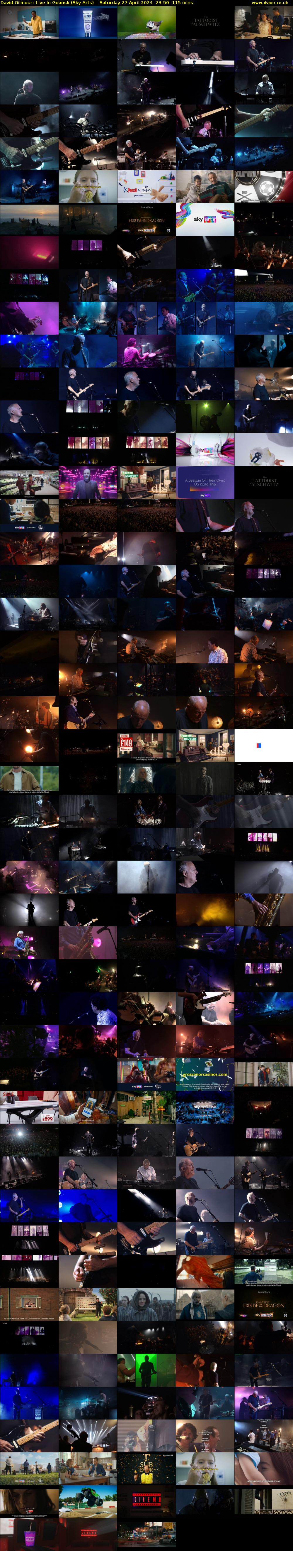 David Gilmour: Live In Gdansk (Sky Arts) Saturday 27 April 2024 23:50 - 01:45
