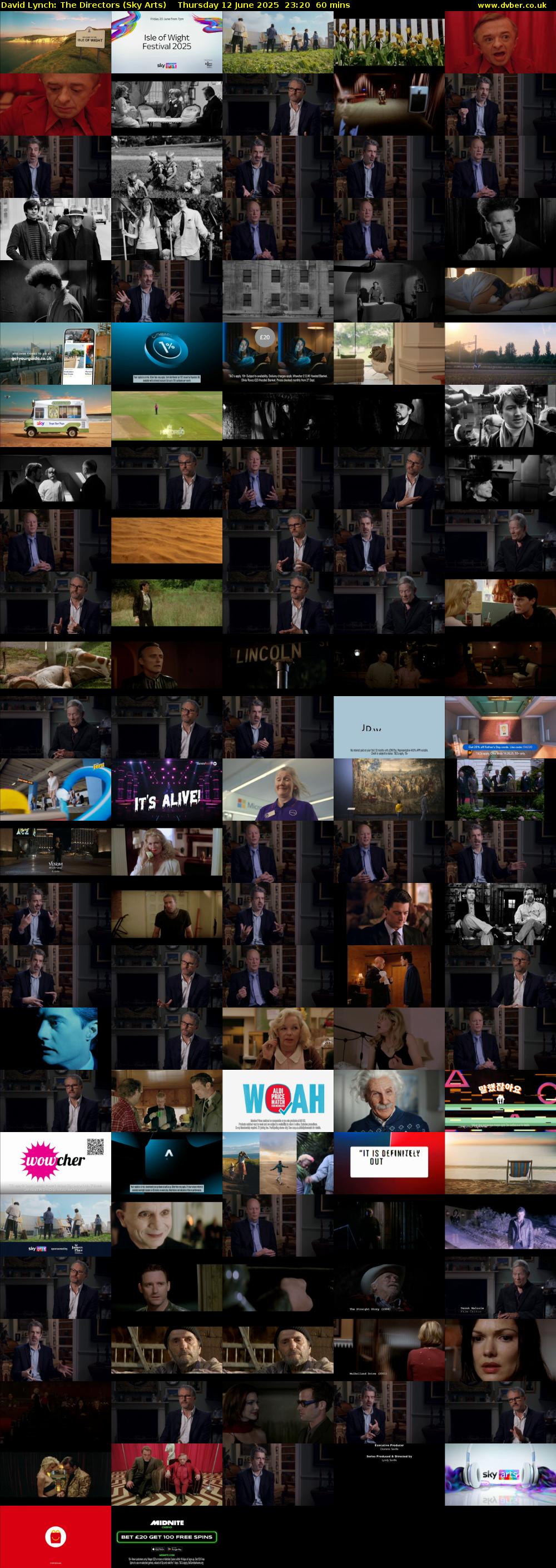 David Lynch: The Directors (Sky Arts) Thursday 12 June 2025 23:20 - 00:20