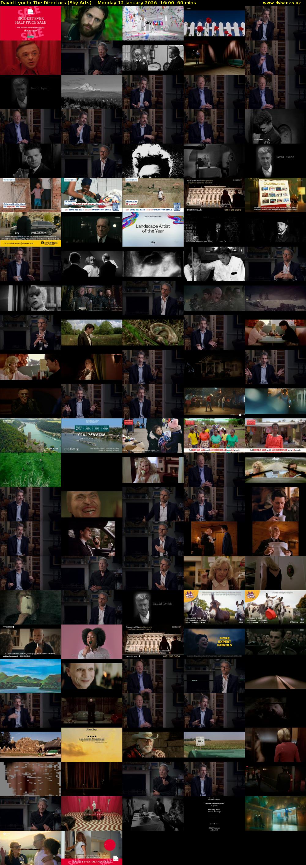 David Lynch: The Directors (Sky Arts) Monday 12 January 2026 16:00 - 17:00