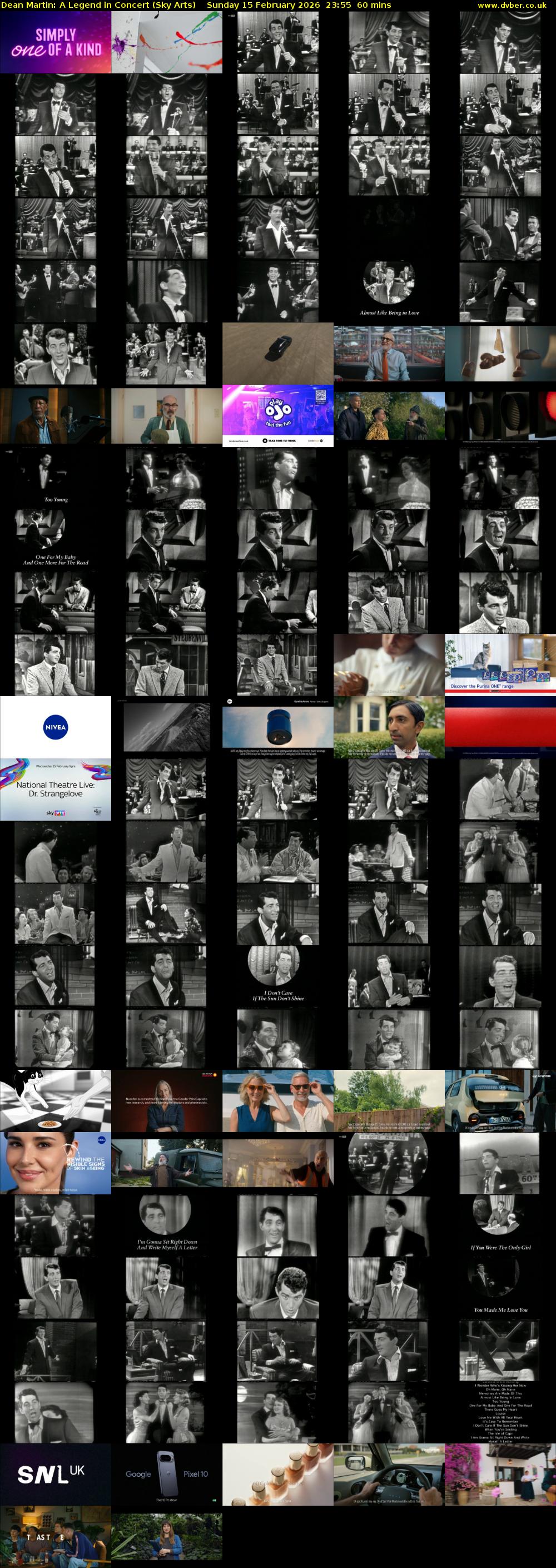 Dean Martin: A Legend in Concert (Sky Arts) Sunday 15 February 2026 23:55 - 00:55