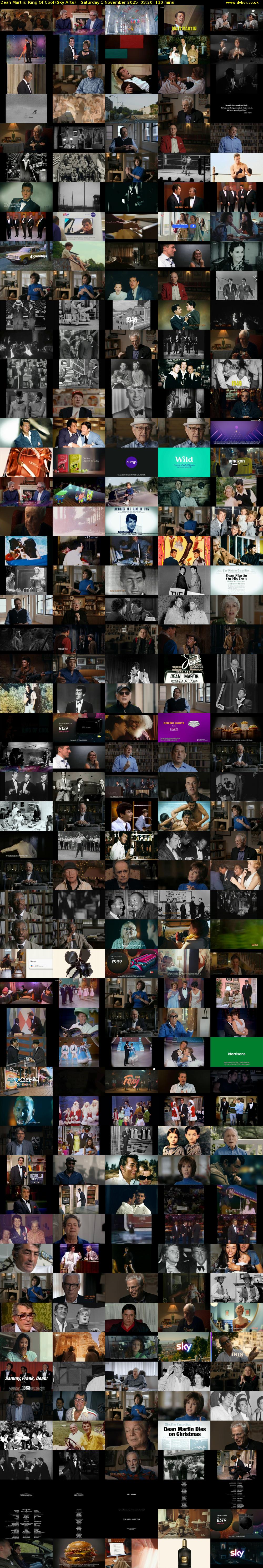 Dean Martin: King Of Cool (Sky Arts) Saturday 1 November 2025 03:20 - 05:30