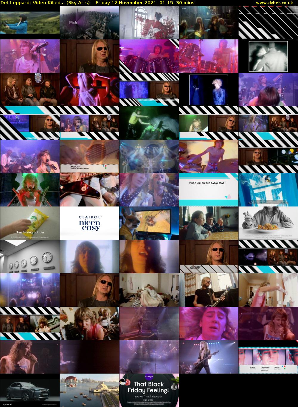 Def Leppard: Video Killed... (Sky Arts) Friday 12 November 2021 01:15 - 01:45
