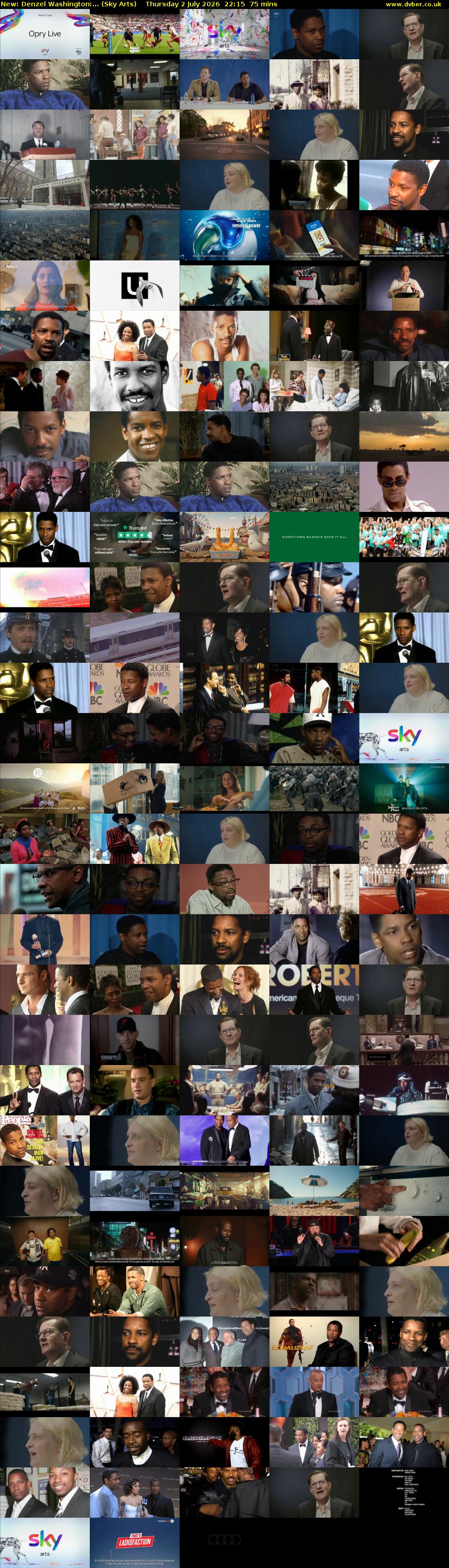 Denzel Washington:... (Sky Arts) Thursday 2 July 2026 22:15 - 23:30