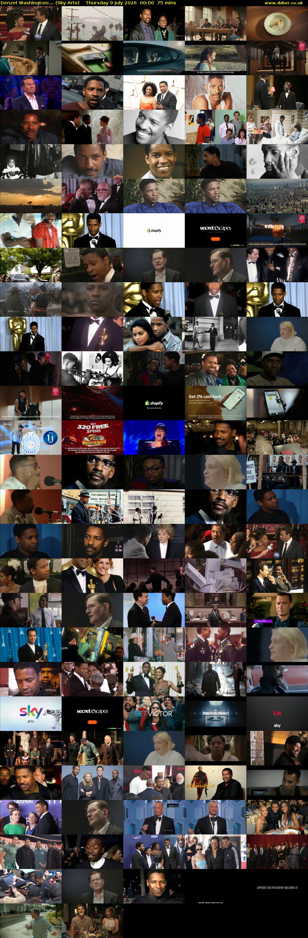Denzel Washington:... (Sky Arts) Thursday 9 July 2026 00:00 - 01:15