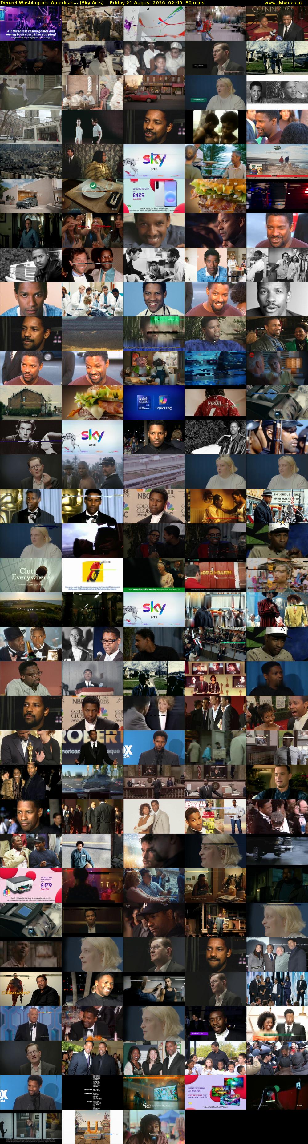 Denzel Washington: American... (Sky Arts) Friday 21 August 2026 02:40 - 04:00